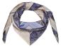 Preview: Foulard Shawl Silk Satin Abstract Classic Geometric 110X110 Blue Grey